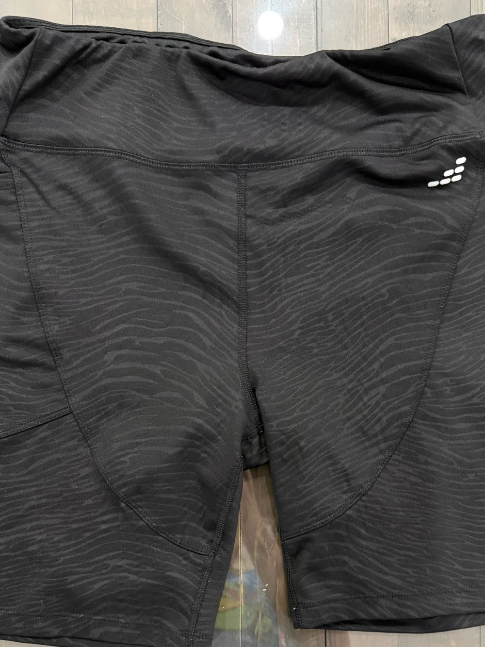 bcg Black Performance Top with Subtle Tonal Stripe
